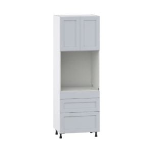 Sea Holly Light Gray  Shaker Assembled Single Oven  Cabinet with Drawers (30 in. W x 89.5 in. H x 24 in. D)