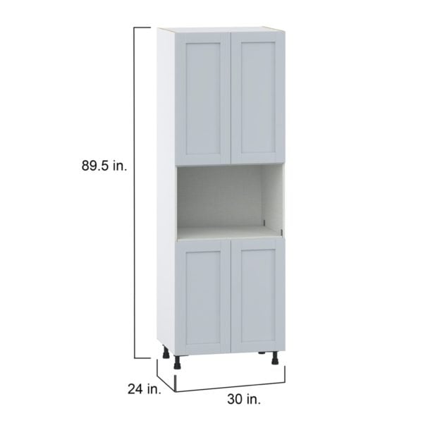 Sea Holly Light Gray  Shaker Assembled Pantry Micro/Oven  Cabinet (30 in. W x 89.5 in. H x 24 in. D)