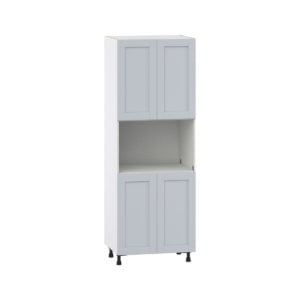 Sea Holly Light Gray  Shaker Assembled Pantry Micro/Oven  Cabinet (30 in. W x 84.5 in. H x 24 in. D)