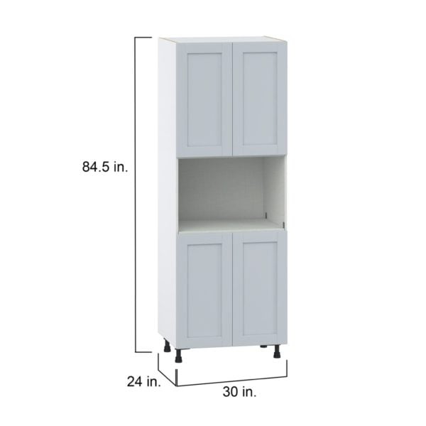 Sea Holly Light Gray  Shaker Assembled Pantry Micro/Oven  Cabinet (30 in. W x 84.5 in. H x 24 in. D)