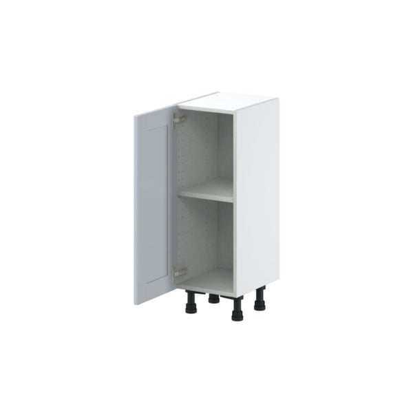 Sea Holly Light Gray  Shaker Assembled Shallow Base Cabinet with a Full High Door (12 in. W x 34.5 in. H x 14 in. D)