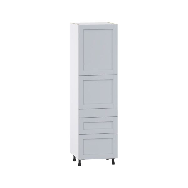 Sea Holly Light Gray  Shaker Assembled Pantry  Cabinet with 2 Inner Drawers (24 in. W x 84.5 in. H x 24 in. D)