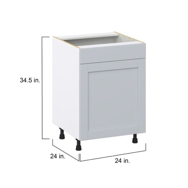 Sea Holly Light Gray   Shaker Assembled Sink Base Cabinet with 1 Door and 1 False Front (24 in. W x 34.5 in. H x 24 in. D)