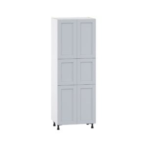 Sea Holly Light Gray  Shaker Assembled Pantry  Cabinet with 5 Shelves (30 in. W x 84.5 in. H x 24 in. D)