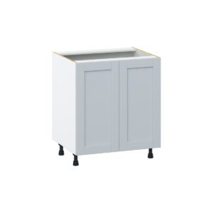 Sea Holly Light Gray  Shaker Assembled Base Cabinet with 2 Full High Doors and 3 Inner Drawers (30 in. W x 34.5 in. H x 24 in. D)