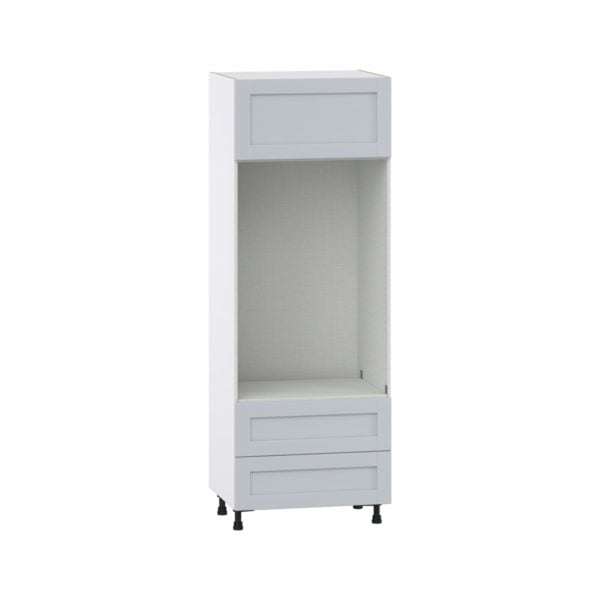 Sea Holly Light Gray  Shaker Assembled Pantry Micro/Oven  Cabinet with 2 Drawers (30 in. W x 84.5 in. H x 24 in. D)