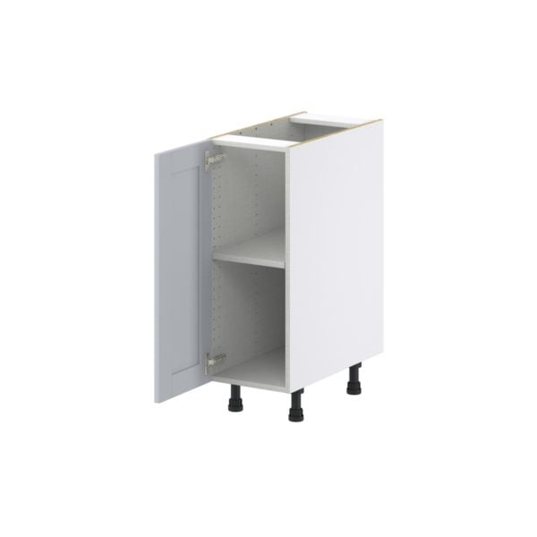 Sea Holly Light Gray  Shaker Assembled Base Cabinet with a Full High Door (12 in. W x 34.5 in. H x 24 in. D)