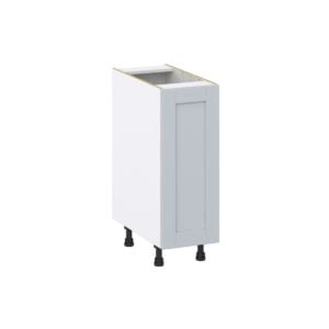 Sea Holly Light Gray  Shaker Assembled Base Cabinet with a Full High Door (12 in. W x 34.5 in. H x 24 in. D)