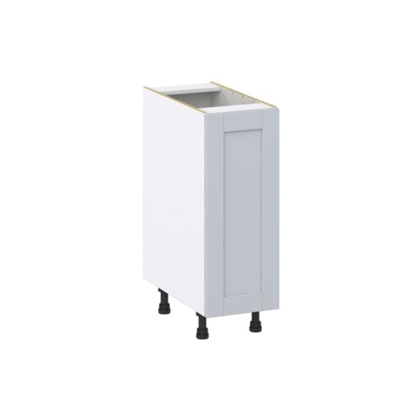 Sea Holly Light Gray  Shaker Assembled Base Cabinet with a Full High Door (12 in. W x 34.5 in. H x 24 in. D)