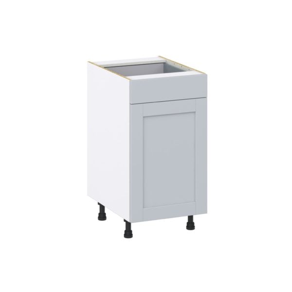 Sea Holly Light Gray  Shaker Assembled Base Cabinet with 1 Door and 1 Drawer (18 in. W x 34.5 in. H x 24 in. D)