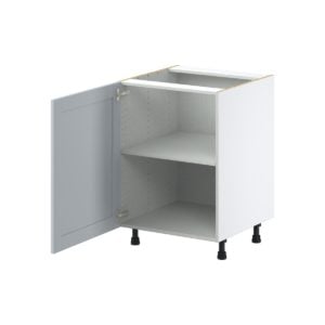 Sea Holly Light Gray  Shaker Assembled Base Cabinet with a Full High Door (24 in. W x 34.5 in. H x 24 in. D)