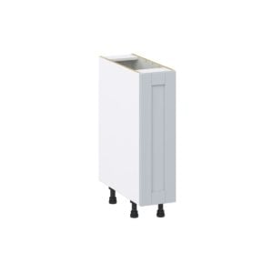 Sea Holly Light Gray  Shaker Assembled Base Cabinet with a Full High Door (9 in. W x 34.5 in. H x 24 in. D)