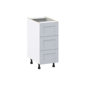 Sea Holly Light Gray  Shaker Assembled Base Cabinet with Three 10 in. Drawers (15 in. W x 34.5 in. H x 24 in. D)