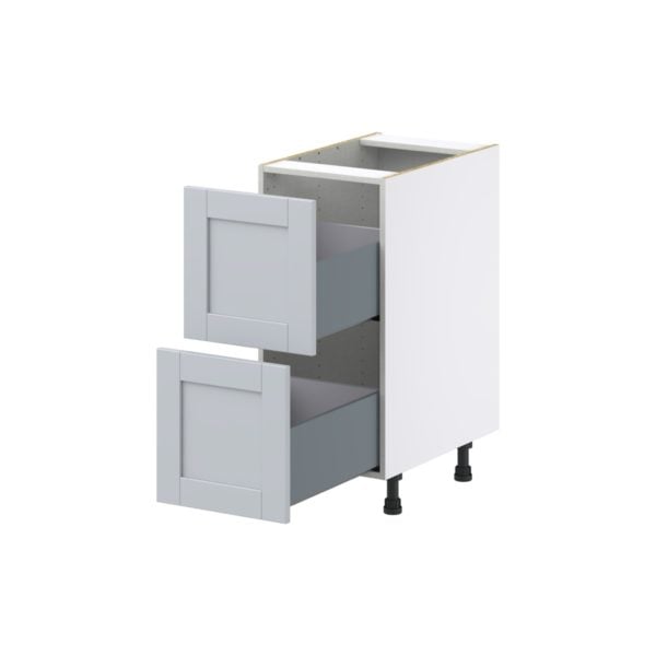 Sea Holly Light Gray  Shaker Assembled Base Cabinet with 2 Drawers (15 in. W x 34.5 in. H x 24 in. D)