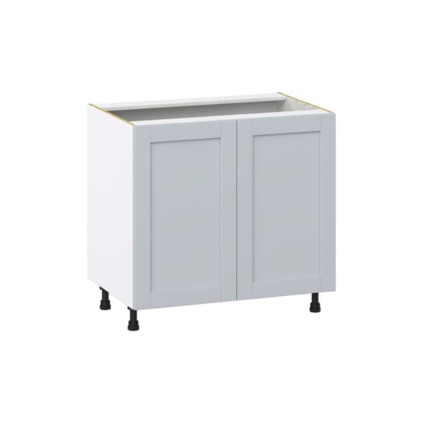 Sea Holly Light Gray  Shaker Assembled Sink Base Cabinet with 2 Full High Doors (36 in. W x 34.5 in. H x 24 in. D)