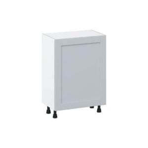 Sea Holly Light Gray  Shaker Assembled Shallow Base Cabinet with a Full High Door and 3 Inner Drawers (24 in. W x 34.5 in. H x 14 in. D)