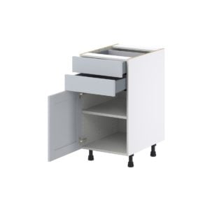 Sea Holly Light Gray  Shaker Assembled Base Cabinet with 1 Door and Two 5 in. Drawers (18 in. W x 34.5 in. H x 24 in. D)