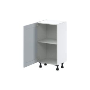 Sea Holly Light Gray  Shaker Assembled Shallow Base Cabinet with a Full High Door(18 in. W x 34.5 in. H x 14 in. D)