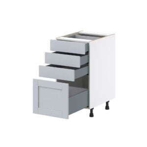 Sea Holly Light Gray  Shaker Assembled Base Cabinet with 4 Drawers (18 in. W x 34.5 in. H x 24 in. D)