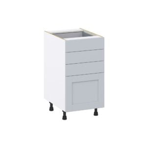 Sea Holly Light Gray  Shaker Assembled Base Cabinet with 4 Drawers (18 in. W x 34.5 in. H x 24 in. D)