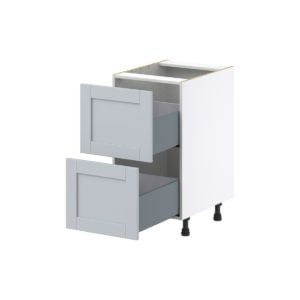 Sea Holly Light Gray  Shaker Assembled Base Cabinet with 2 Drawers (18 in. W x 34.5 in. H x 24 in. D)