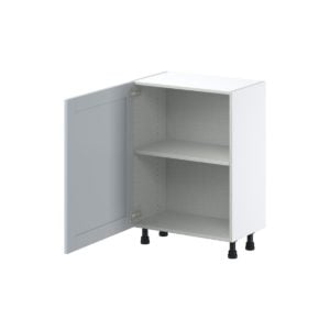 Sea Holly Light Gray  Shaker Assembled Shallow Base Cabinet with a Full High Door (24 in. W x 34.5 in. H x 14 in. D)