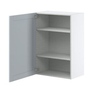 Sea Holly Light Gray  Shaker Assembled Wall  Cabinet with Full High Door (24 in. W x 35 in. H x 14 in. D)