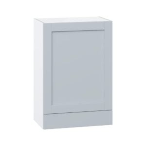 Sea Holly Light Gray  Shaker Assembled Wall  Cabinet with a Door and a 5 in. Drawer (24 in. W x 35 in. H x 14 in. D)