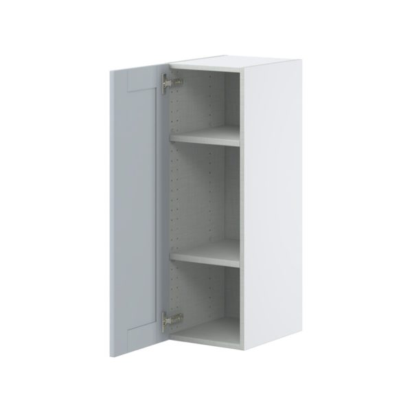 Sea Holly Light Gray  Shaker Assembled Wall  Cabinet with Full High Door (12 in. W x 35 in. H x 14 in. D)