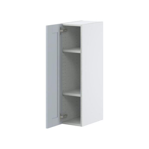 Sea Holly Light Gray  Shaker Assembled Wall  Cabinet with Full High Door (9 in. W x 35 in. H x 14 in. D)