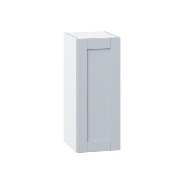 Sea Holly Light Gray  Shaker Assembled Wall  Cabinet With Full High Door (12 in. W x 30 in. H x 14 in. D)