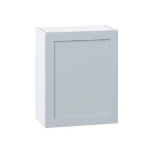 Sea Holly Light Gray  Shaker Assembled Wall  Cabinet with Full High Door (24 in. W x 30 in. H x 14 in. D)