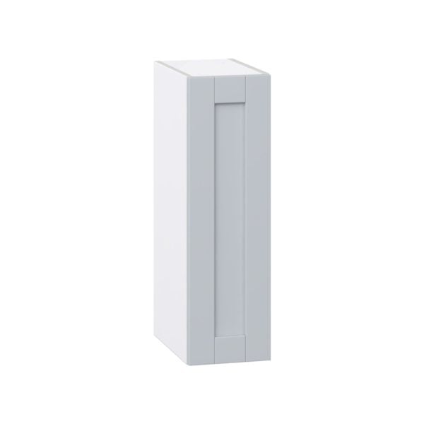 Sea Holly Light Gray  Shaker Assembled Wall  Cabinet with Full High Door (9 in. W x 30 in. H x 14 in. D)