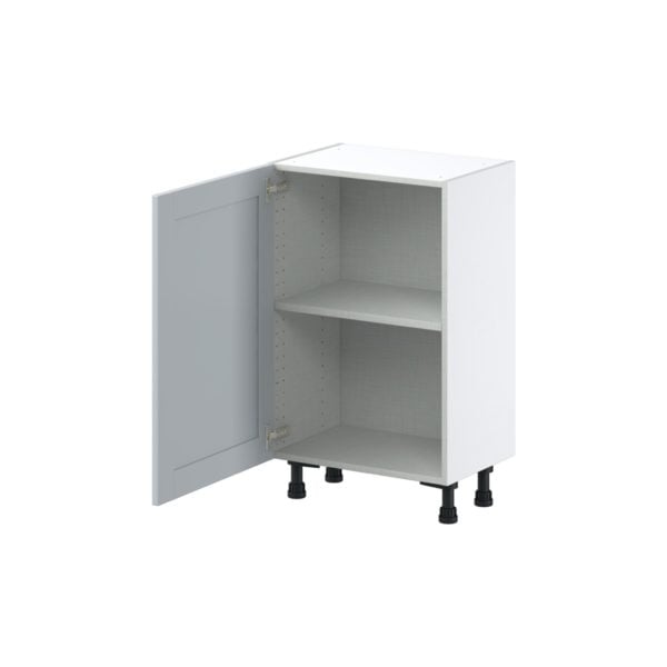 Sea Holly Light Gray  Shaker Assembled Shallow Base Cabinet with a Full High Door (21 in. W x 34.5 in. H x 14 in. D)