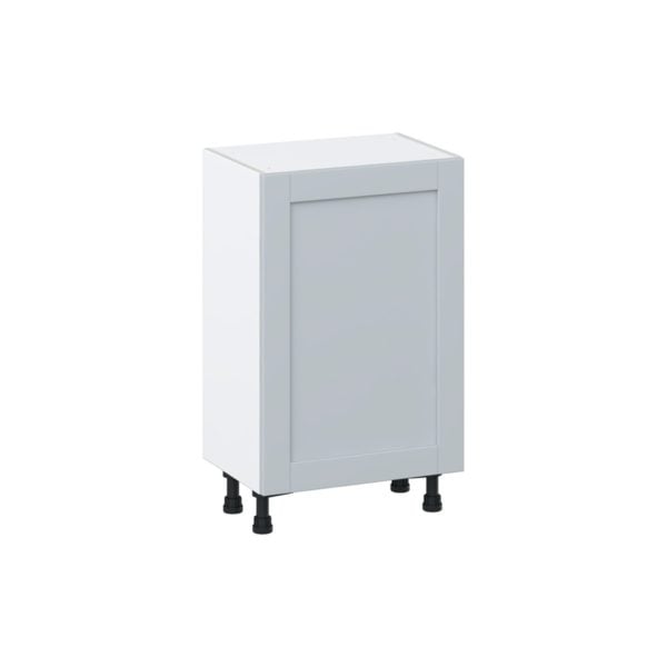 Sea Holly Light Gray  Shaker Assembled Shallow Base Cabinet with a Full High Door (21 in. W x 34.5 in. H x 14 in. D)