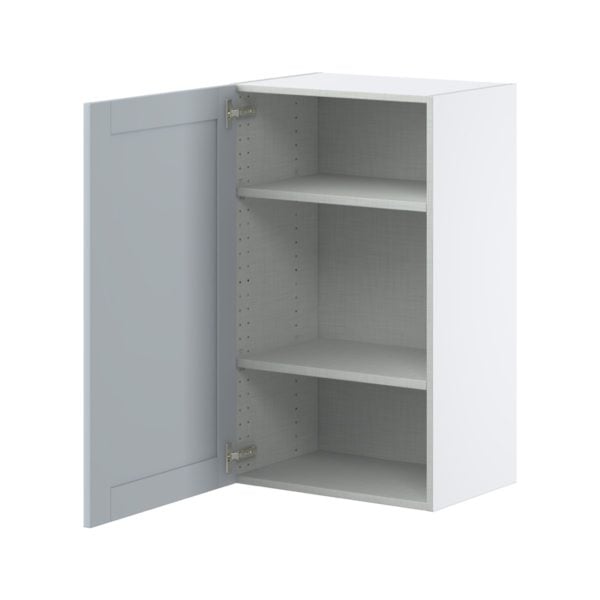 Sea Holly Light Gray  Shaker Assembled Wall  Cabinet with Full High Door (21 in. W x 35 in. H x 14 in. D)