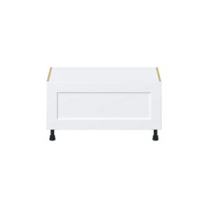 Jasmine Painted Warm White  Shaker Assembled Base Window Seat  Cabinet (36 in. W x 19.5 in. H x 24 in. D)