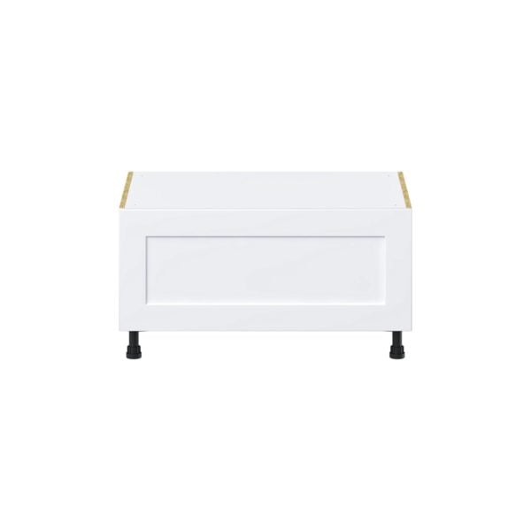 Jasmine Painted Warm White  Shaker Assembled Base Window Seat  Cabinet (36 in. W x 19.5 in. H x 24 in. D)