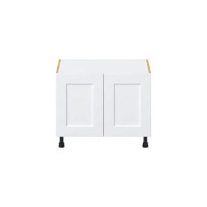 Jasmine Painted Warm White  Shaker Assembled Apron Front Sink Base Cabinet (30 in. W x 24.5 in. H x 24 in. D)