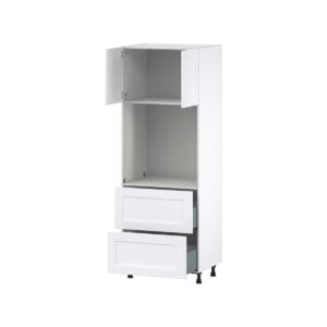 Jasmine Painted Warm White  Shaker Assembled Single Oven  Cabinet with 2 Drawers (30 in. W x 84.5 in. H x 24 in. D)