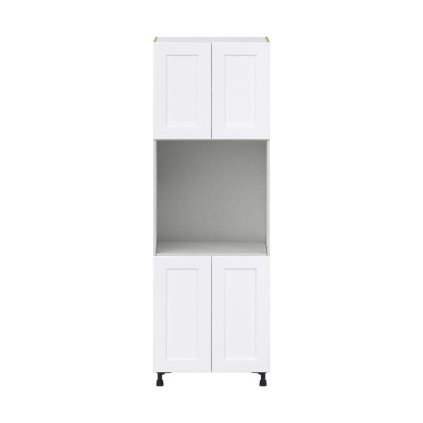 Jasmine Painted Warm White  Shaker Assembled Single Oven  Cabinet (30 in. W x 89.5 in. H x 24 in. D)