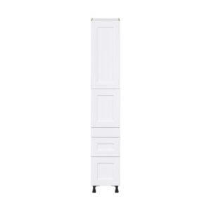 Jasmine Painted Warm White  Shaker Assembled Pantry  Cabinet with 3 Drawers and 2 Inner Drawers (15 in. W x 89.5 in. H x 24 in. D)