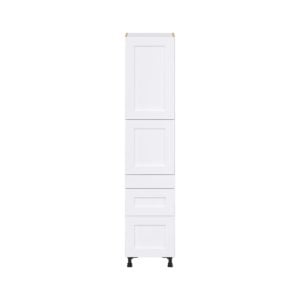 Jasmine Painted Warm White  Shaker Assembled Pantry  Cabinet with 2 Inner Drawers (18 in. W x 84.5 in. H x 24 in. D)