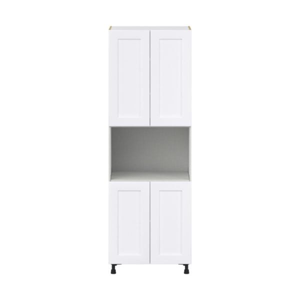 Jasmine Painted Warm White  Shaker Assembled Pantry Micro/Oven  Cabinet (30 in. W x 89.5 in. H x 24 in. D)