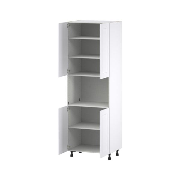 Jasmine Painted Warm White  Shaker Assembled Pantry Micro/Oven  Cabinet (30 in. W x 89.5 in. H x 24 in. D)