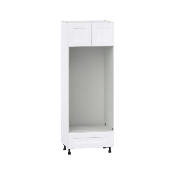 Jasmine Painted Warm White  Shaker Assembled Pantry Double Oven  Cabinet with a Drawer (30 in. W x 84.5 in. H x 24 in. D)