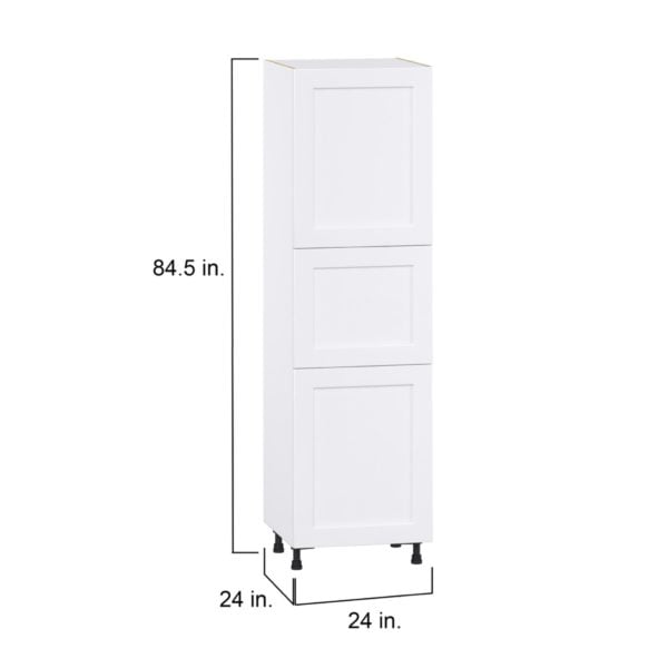 Jasmine Painted Warm White  Shaker Assembled Pantry  Cabinet with 4 Shelves (24 in. W x 84.5 in. H x 24 in. D)