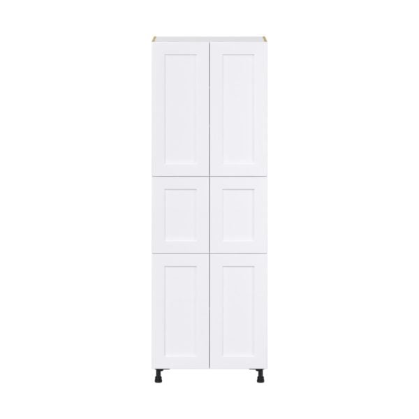 Jasmine Painted Warm White  Shaker Assembled Pantry  Cabinet with 5 Shelves (30 in. W x 89.5 in. H x 24 in. D)