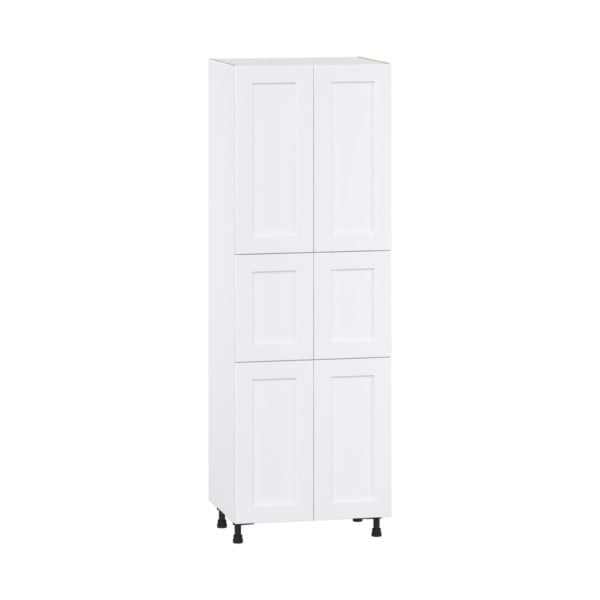 Jasmine Painted Warm White  Shaker Assembled Pantry  Cabinet with 5 Shelves (30 in. W x 89.5 in. H x 24 in. D)