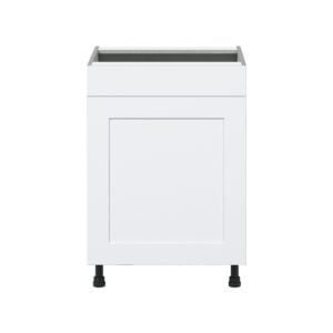 Jasmine Painted Warm White   Shaker Assembled Sink Base Cabinet with 1 Door and 1 False Front (24 in. W x 34.5 in. H x 24 in. D)